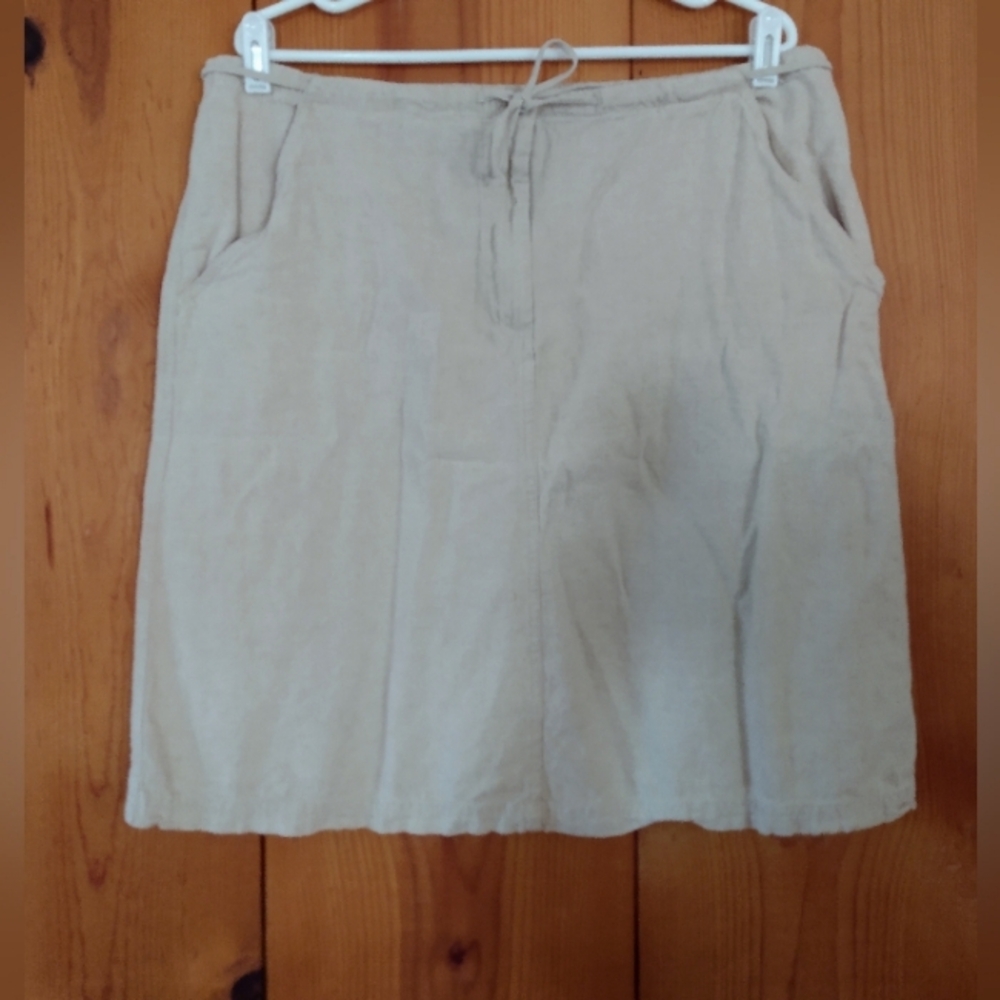 White Stag Linen Blend Drawstring Skirt Kneelength